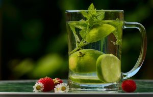 Healthy water drink in glass
