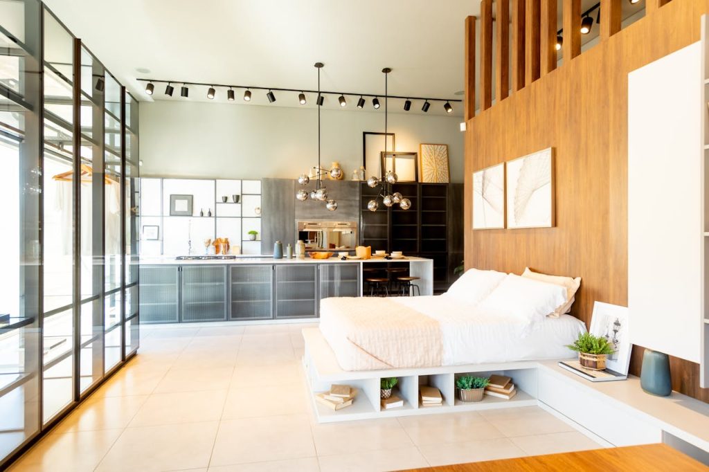 A bright and tidy living room showcasing efficient home cleaning results with natural light