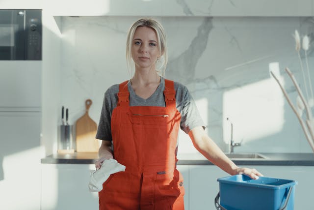 Woman smiling in  showing result of an efficient daily cleaning routine