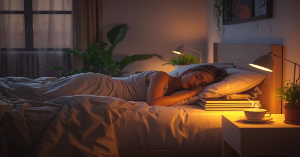 Person sleeping peacefully in a cozy bedroom, representing how sleep affects mental health and overall wellbeing