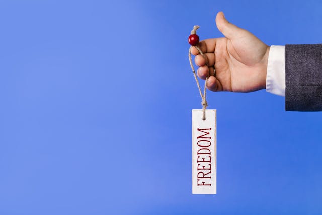 A confident person breaking free from overcome self-doubt and gaining strength
