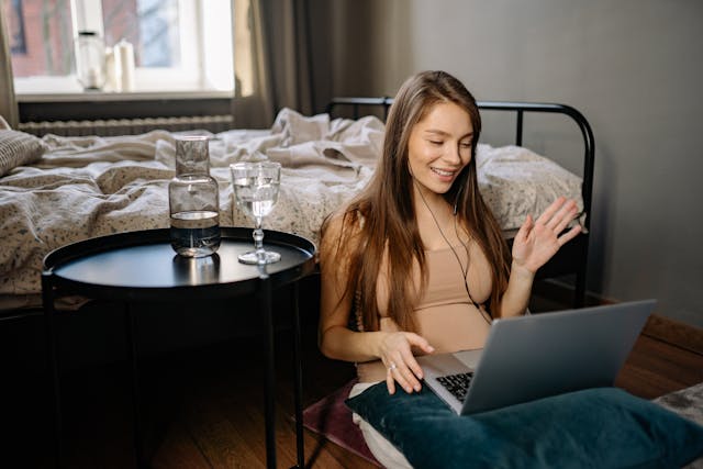 Happy person enjoying stress free life with strong productivity habits