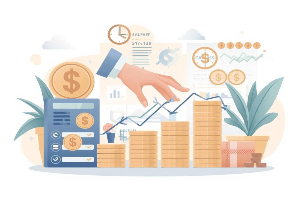 Illustration showing how to automate your savings for better financial management and growth