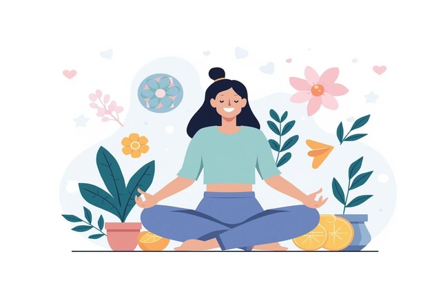 Illustration representing the Benefits of Emotional Wellness and a balanced happy life

