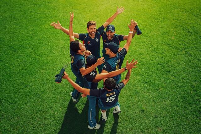 Fitness Benefits of Playing Cricket – Cricket players celebrating teamwork, fitness, and health
