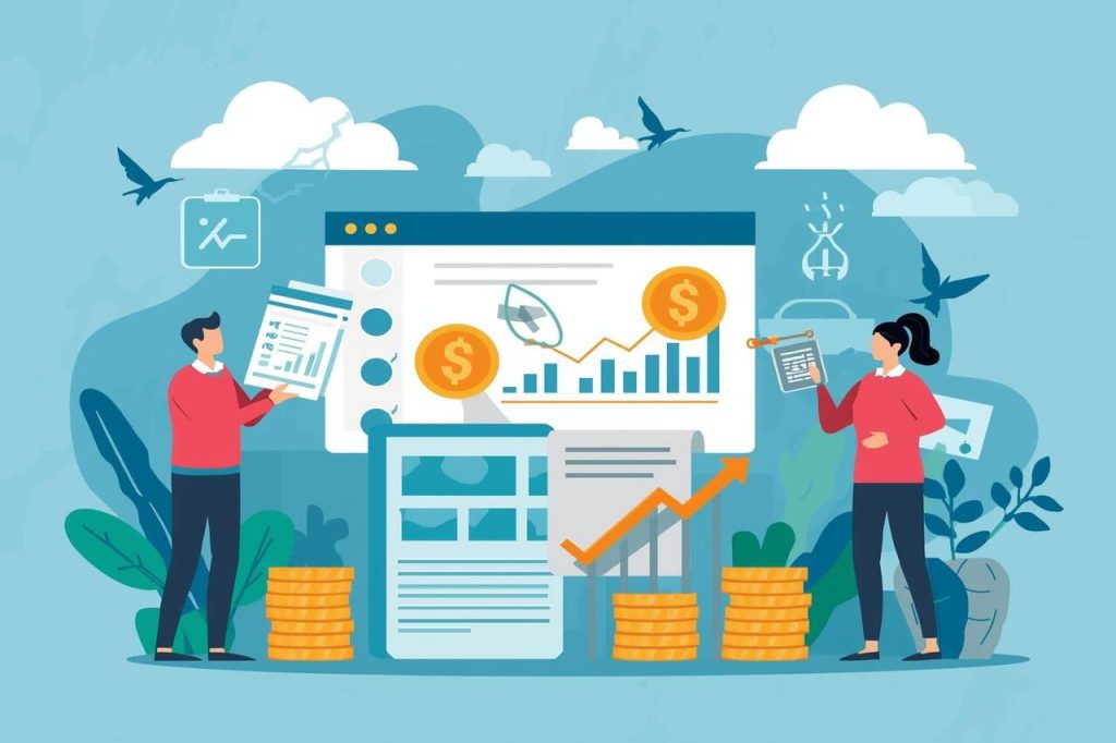 Illustration showing how to Improve Financial Literacy with smart money management and productive habits