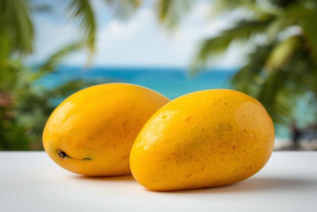 health benefits of mango 🥭 showing fresh ripe mangoes and tropical background for healthy eating 