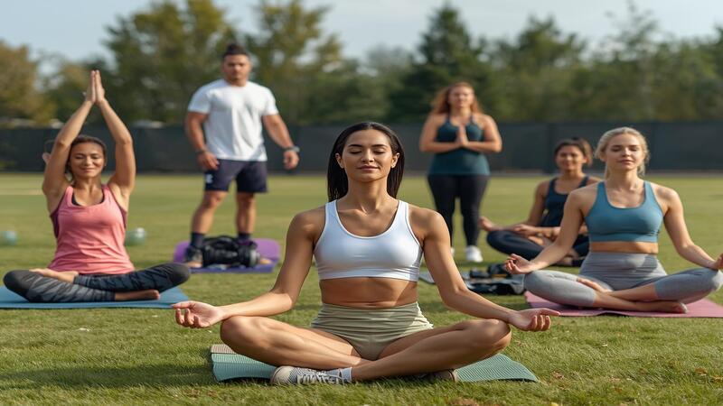 People stretching and cooling down after playing the best sports for fitness for overall wellness

