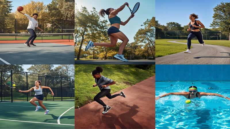 Active people enjoying the best sports for fitness outdoors to stay strong and healthy
