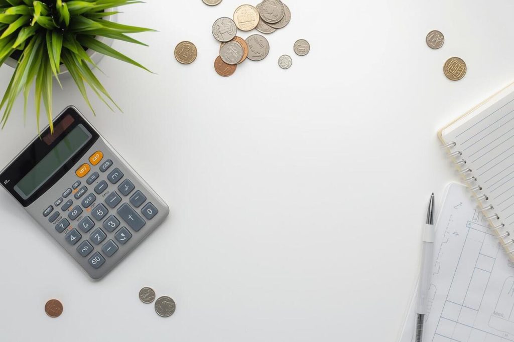 “Feature image representing budgeting methods with calculator, coins, and notebook for financial planning”