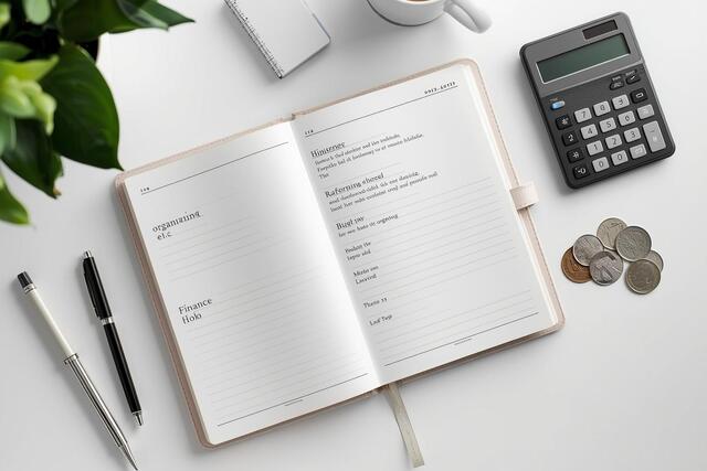 "Heading One image showing budgeting methods with notebook, calculator, and coins for personal finance blog"