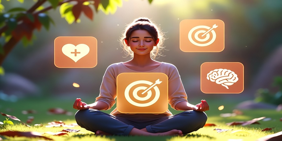 "Final thoughts on 7 mental habits for success, illustration of a person reflecting and staying focused on their goals, motivational and calming scene"