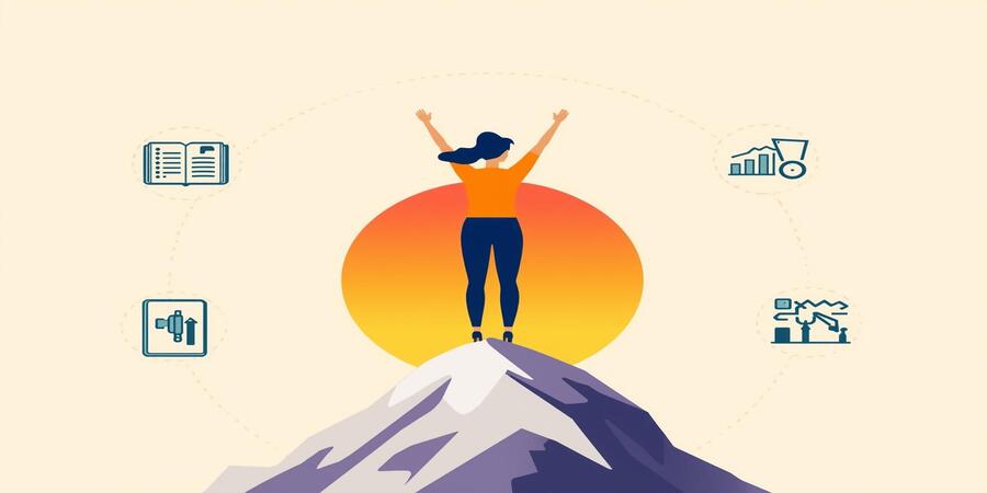 Inspiring illustration showing how to build grit and discipline, representing mental toughness, focus, and personal growth.