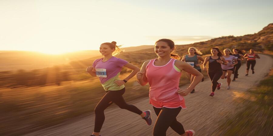 Top 10 Fitness Benefits of Running - Diverse people jogging outdoors on scenic trail, promoting health, energy, and mental clarity
