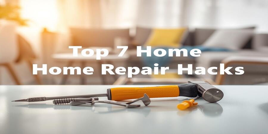 Top 7 home repair hacks for DIY home improvement with tools in a cozy living room
